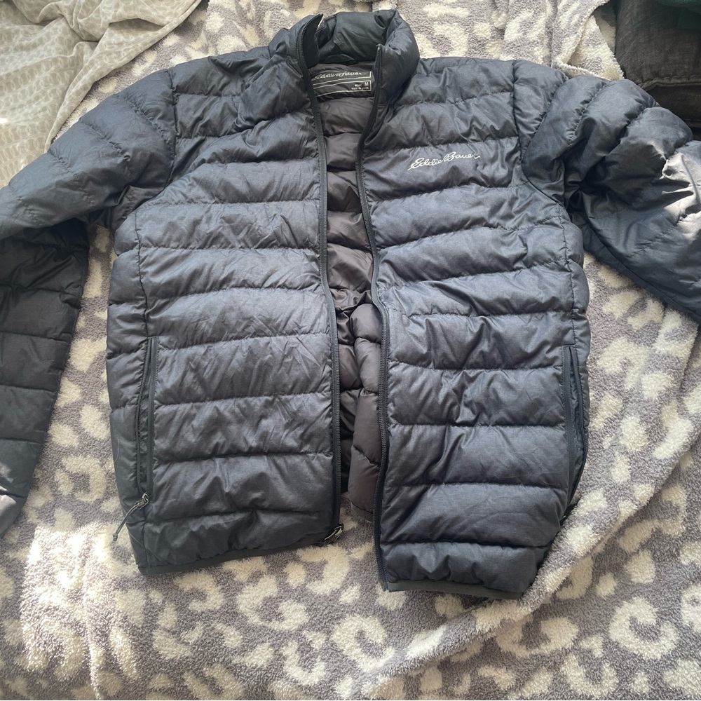 men’s eddie bauer Puffer Bubble jacket Black Medium Winter Clothes Outerwear